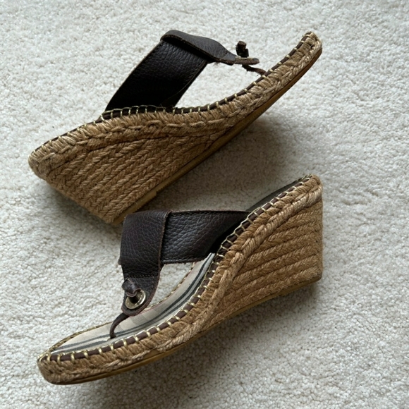 Burberry wedge Brown Nova Check leather espradrille slides - Picture 3 of 5